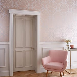Antique Taupe and Rose Gold Removable Wallpaper