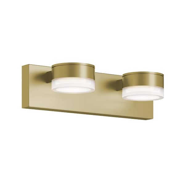 AFX Emma 16 in. 2 Light Light Antique Brass LED Vanity Light
