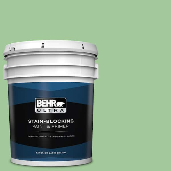 BEHR ULTRA 5 gal. #M390-4 Gingko Satin Enamel Exterior Paint & Primer