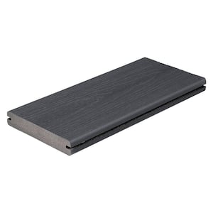 Sanctuary 1 in. x 6 in. x 1 ft.  Earl Grey Grooved Edge Capped Composite Deck Board Sample