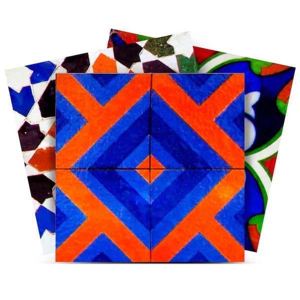 MI ALMA Red/White/Blue S2 6 in. x 6 in. Vinyl Peel and Stick Tile (24 Tiles, 6 sq. ft. /Pack)