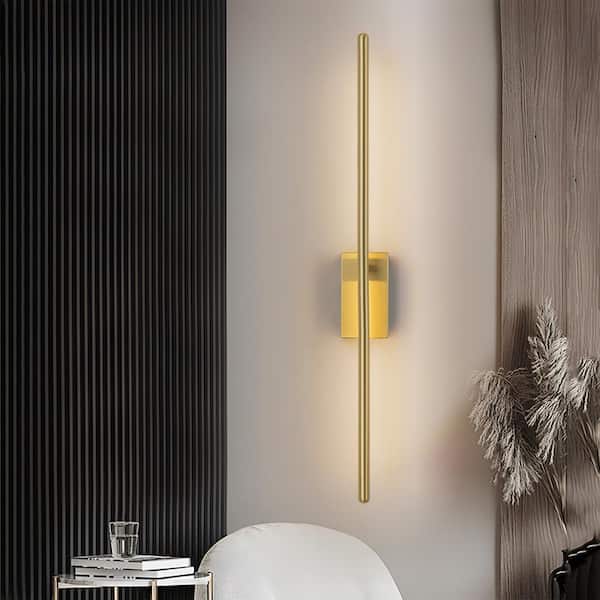 Rene 23.6 in. 1-Light Gold Linear Dimmable LED Vanity Light