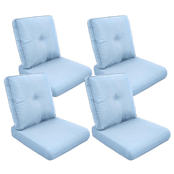 ArcoBay 22 in. x 25 in. x 4 in. 8-Piece Deep Seating Outdoor Lounge Chair Replacement Cushion Set in Baby Blue