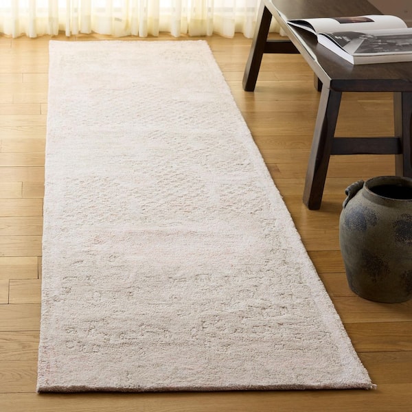 Harvest 2 ft. x 9 ft. Rust/Beige Distressed Solid Color Runner Rug