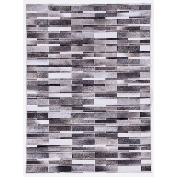 Austin 7 ft. x 10 ft. Gray Animal Print Modern Woven Polyester Rectangle Indoor Area Rug