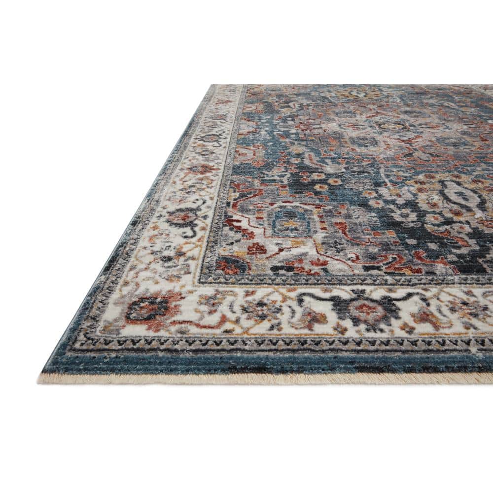 Samra Slate Multicolor Oriental Synthetic Area Rug 7'-10" x 10'
