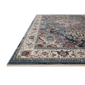 Samra Slate/Multi 9 ft. 6 in. x 13 ft. 1 in. Distressed Oriental Transitional Area Rug