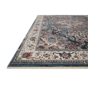 Samra Slate/Multi 11 ft. 6 in. x 15 ft. 7 in. Distressed Oriental Transitional Area Rug