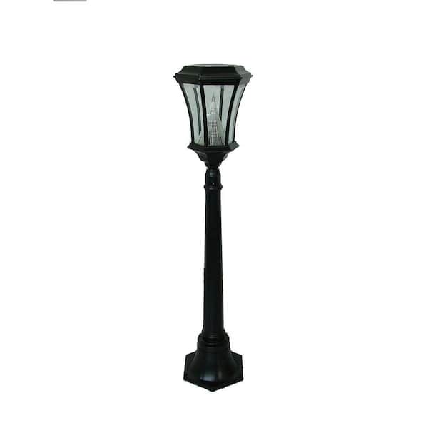 GAMA SONIC 42 in. Victorian Solar Lamp Post Solar Light in Black with 6 Solar LED Bulbs-DISCONTINUED