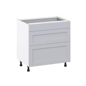 Cumberland Light Gray Shaker Assembled Base Kitchen Cabinet with 3 Drawer (33 in. W X 34.5 in. H X 24 in. D)