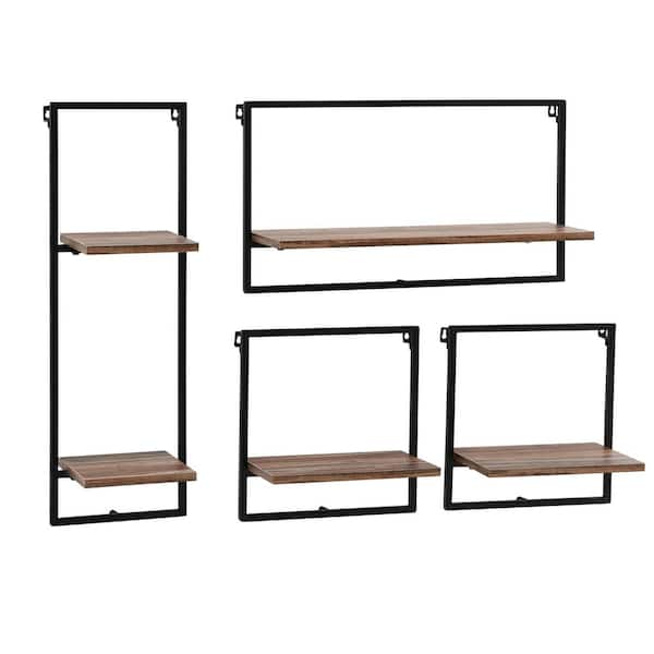 DANYA B Framed Rustic Decorative Wall Shelf (4 Piece Set) GH20400 - The ...