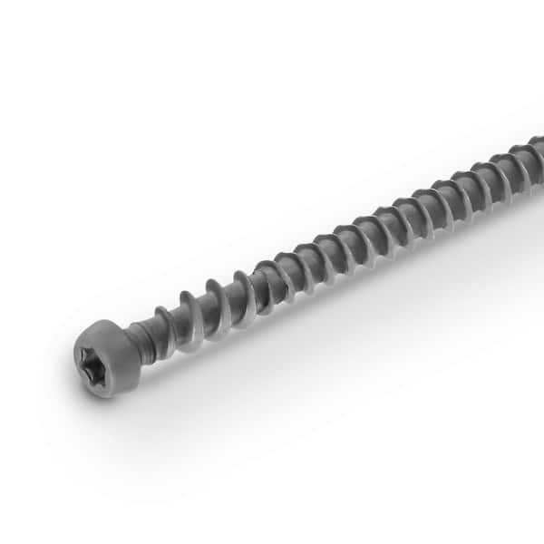 #10 x 2-3/4 in. Star Trim Head Epoxy Coated Steel Composite Deck Screws Gray #37 (100-Pieces)