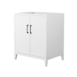 Elan 29 in. W x 21.5 in. D x 34.25 in. H Single Bath Vanity Cabinet without Top in White with Matte Black Trim