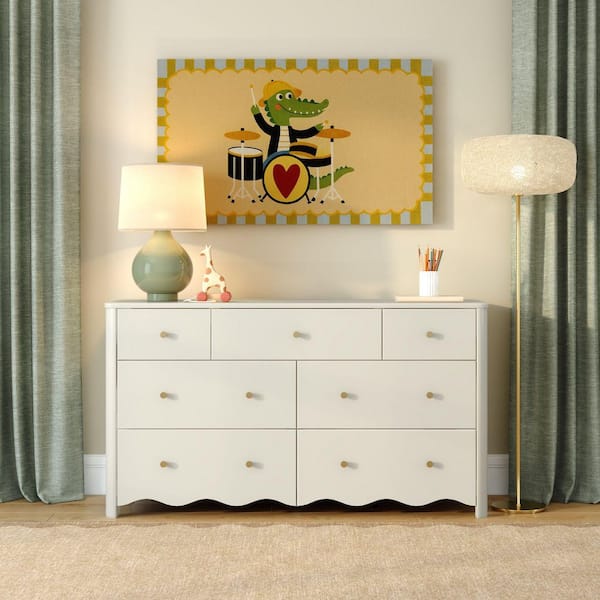 Max & Lily Sutton Linen White 7 Drawer 56 in. Wide Dresser 4500138200-115 -  The Home Depot