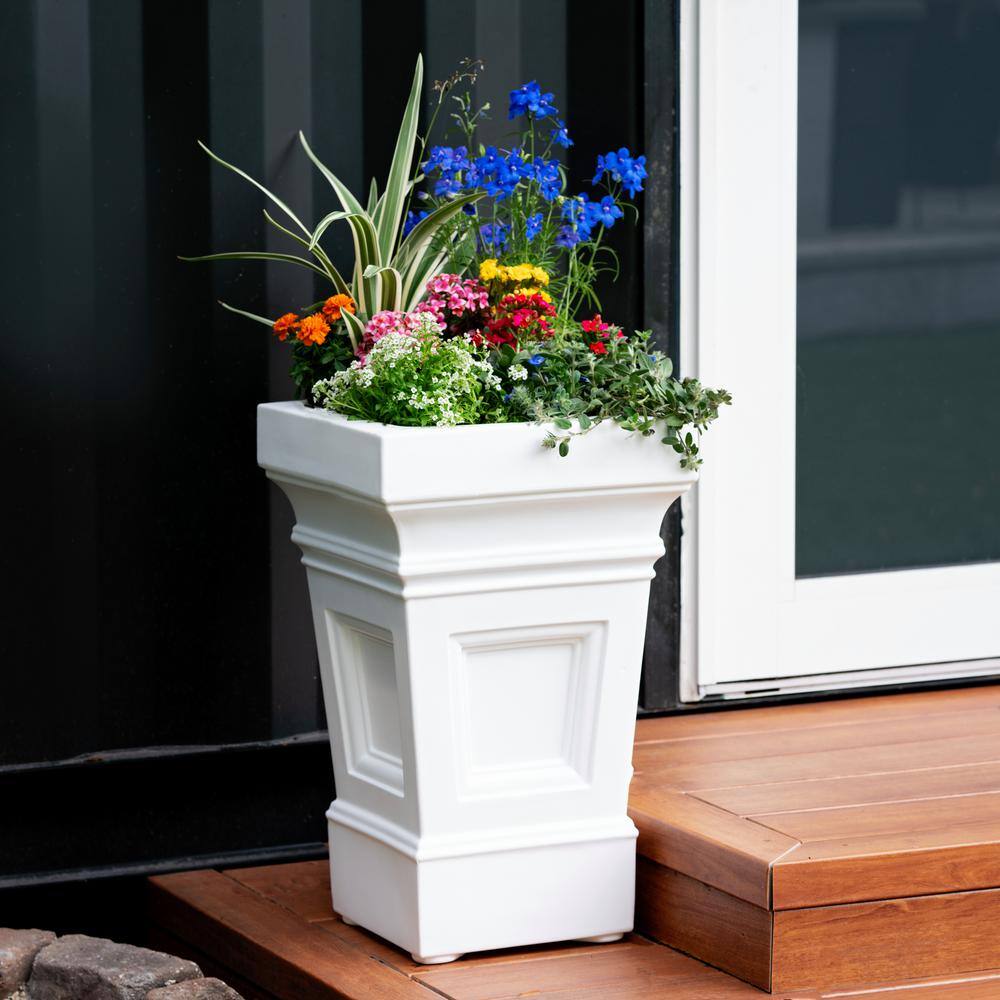 Atherton 24" White High-Density Resin Self-Watering Planter Box Set