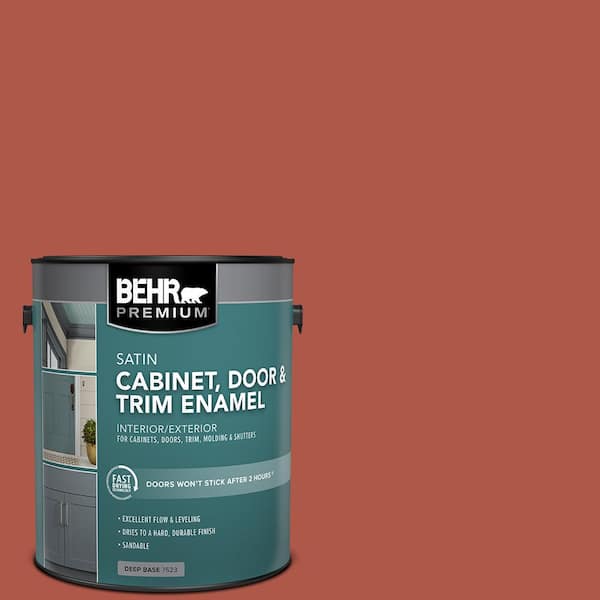 1 gal. #PPU2-14 Tibetan Orange Satin Enamel Interior/Exterior Cabinet, Door & Trim Paint