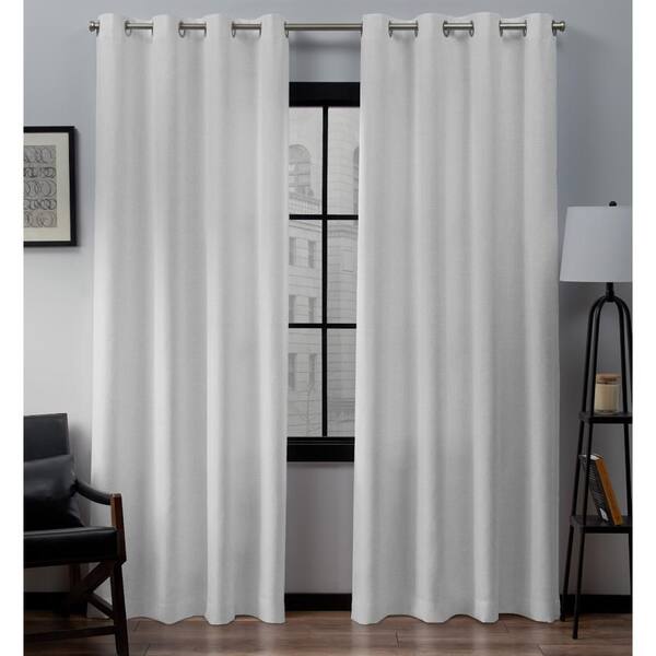 Winter White Linen Grommet Room Darkening Curtain 54 In W X 108 L Set Of 2 Eh8092 06 108g The Home Depot Winter White Linen Grommet Room, Linen Curtains 108