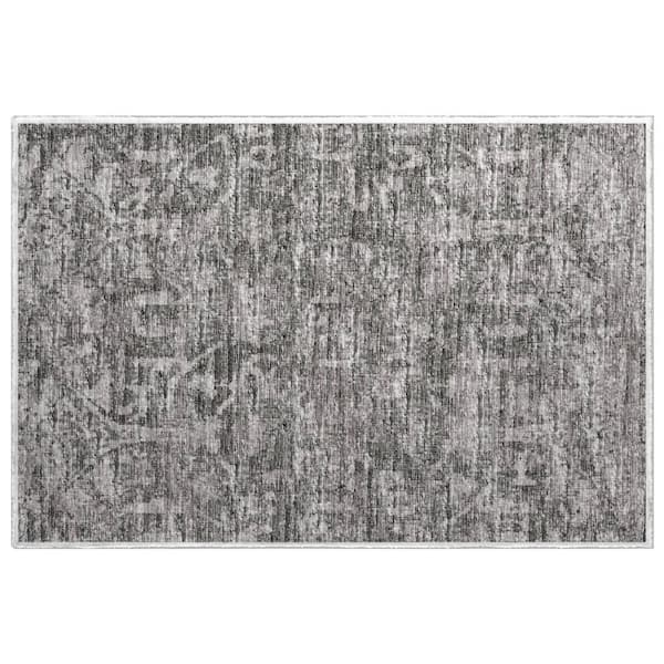 Dream Shag Premium Machine Washable Abstract ADS40 Charcoal 3 ft. x 4 ft. Area Rug