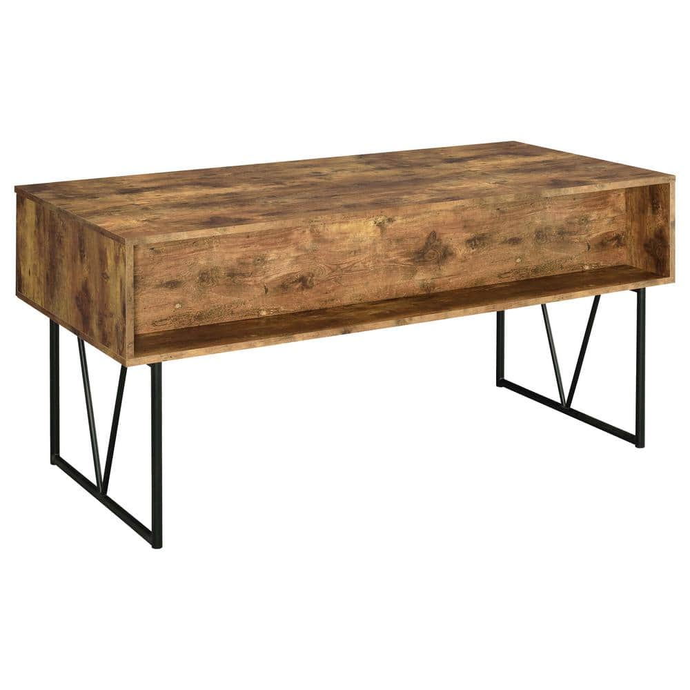 Rustic Industrial Nutmeg Brown Home Office Desk with 4 Drawers