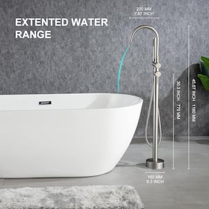 2-Handle Freestanding Tub Faucet with handheld shower in. Brushed Nickel