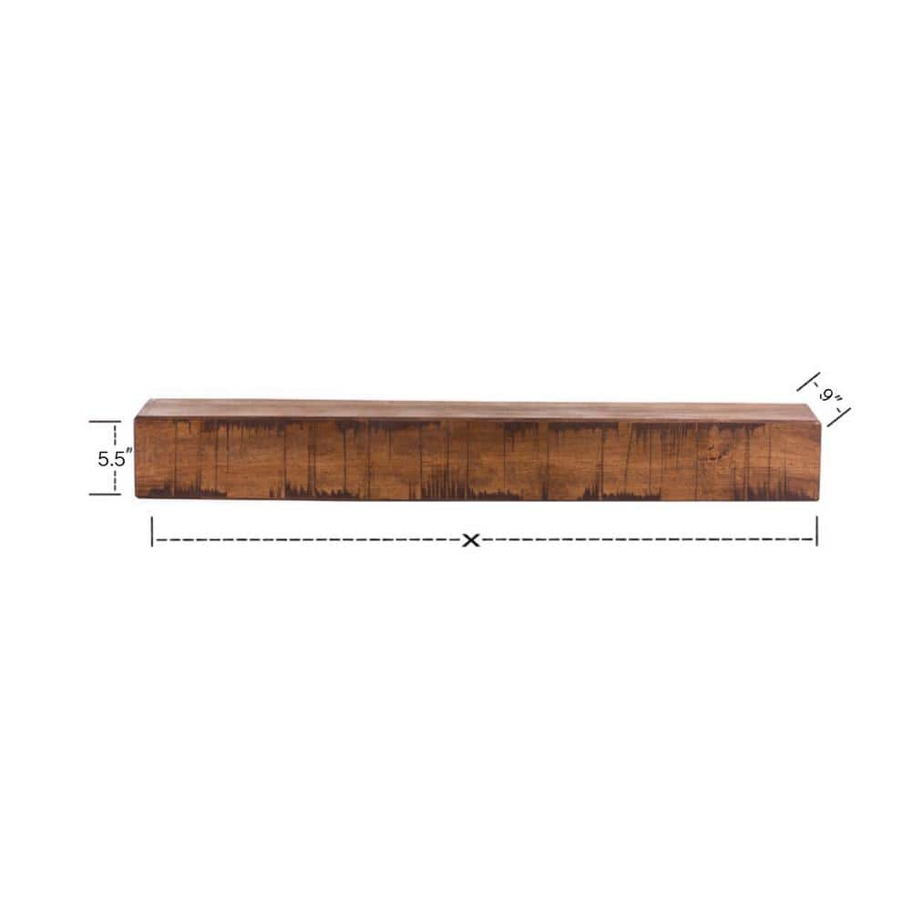 Dogberry 60" Dark Chocolate Oak Floating Fireplace Mantel