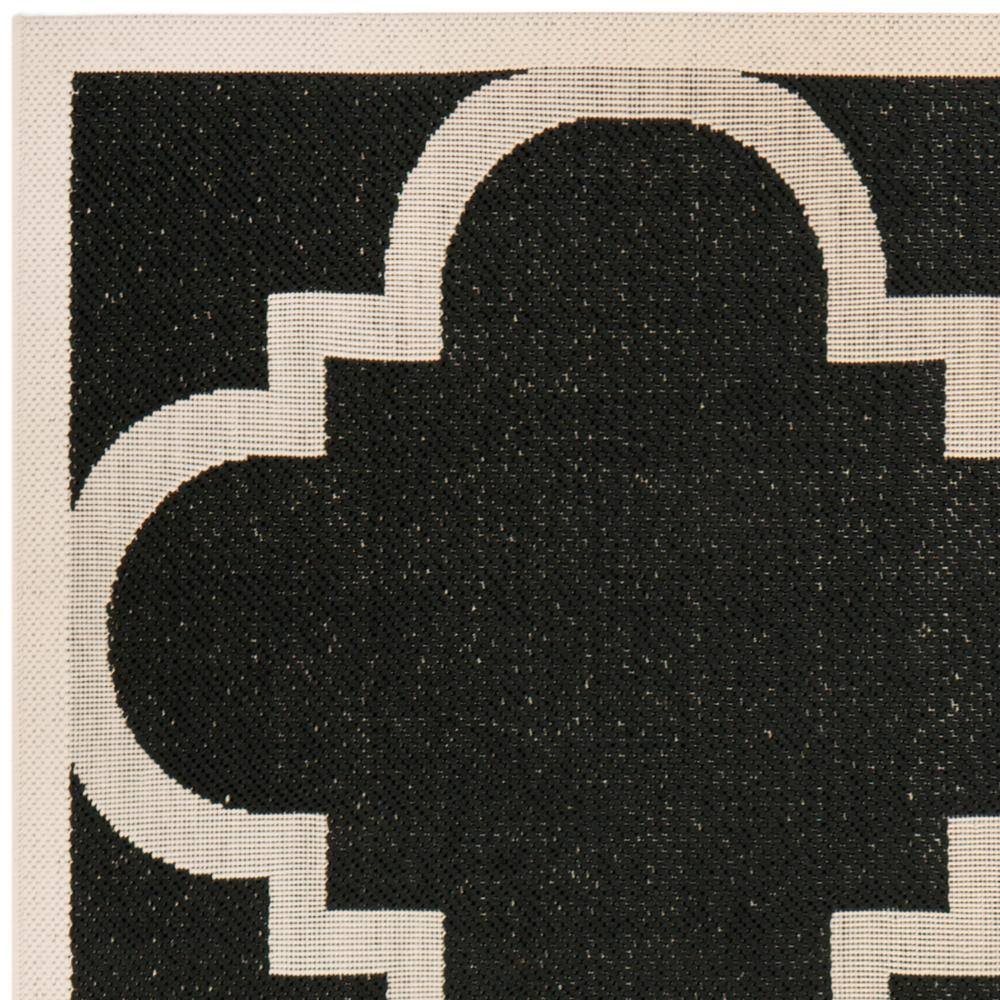 Safavieh Courtyard 5'3" x 7'7" Black/Beige Flat Woven Reversible Area Rug