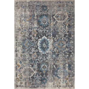 Samra Grey/Multi 2 ft. 7 in. x 12 ft. Distressed Oriental Transitional Runner Rug