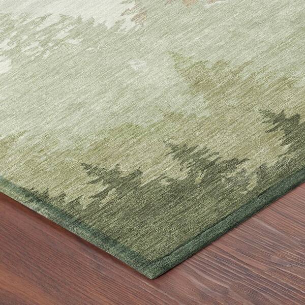 Chantille Machine Washable Indoor/Outdoor Abstract ACN2861 Celery 10 ft. x 14 ft. Area Rug