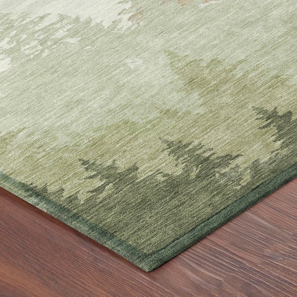 Chantille Machine Washable Indoor/Outdoor Abstract ACN2861 Celery 9 ft. x 12 ft. Area Rug