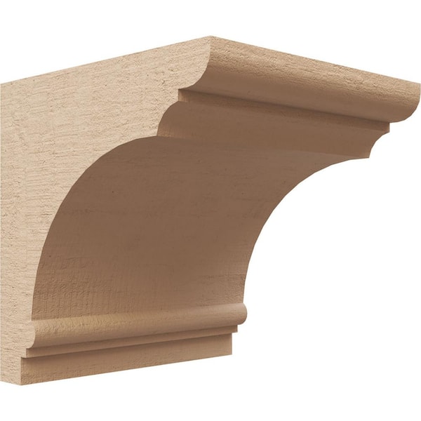 Ekena Millwork 7-in. x 7-in. x 7-in. Series 1 Wide Hughes Rough Cedar Woodgrain Timberthane Polyurethane Corbel, Primed Tan