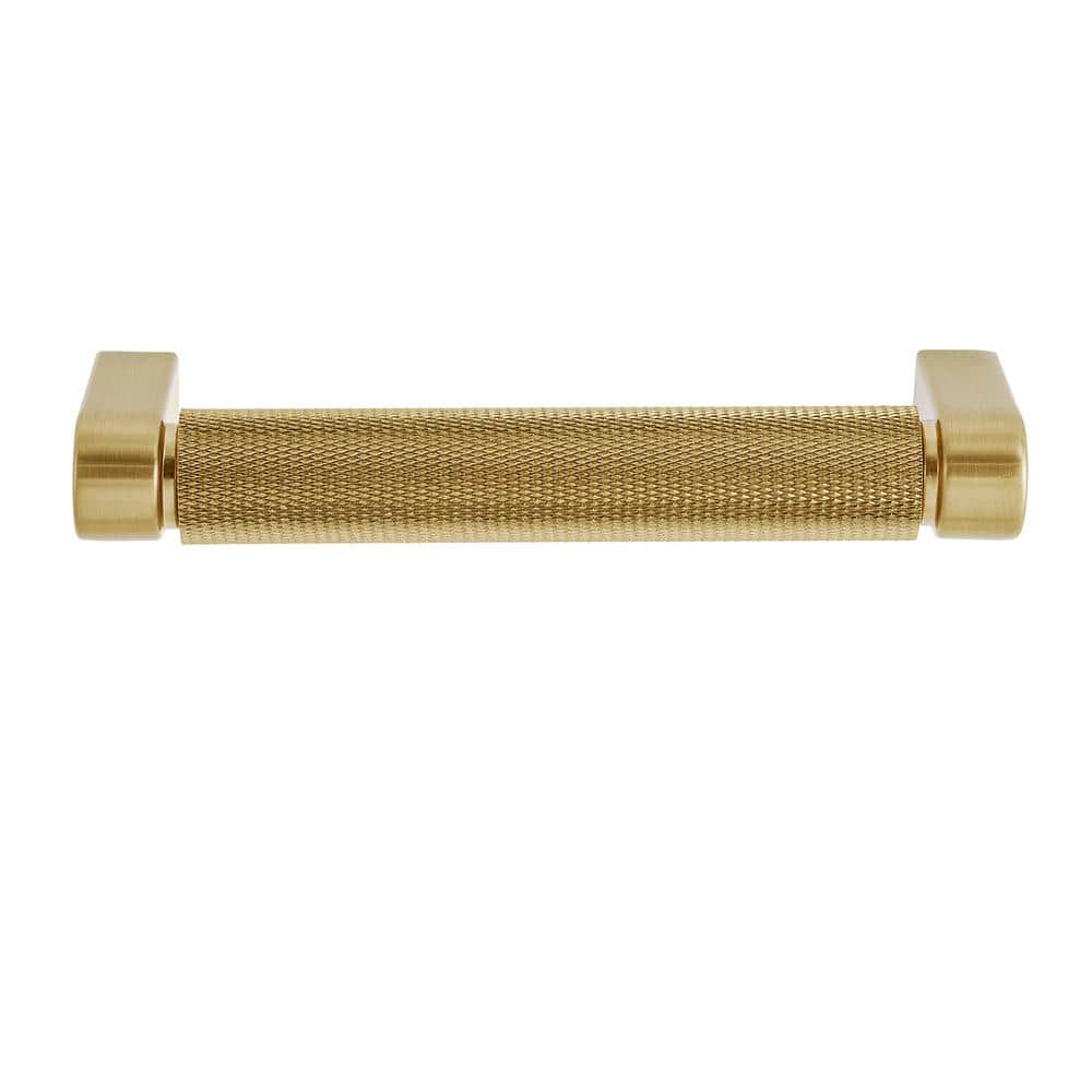 Kent Knurled Satin Brass 4" Center to Center Bar Pull