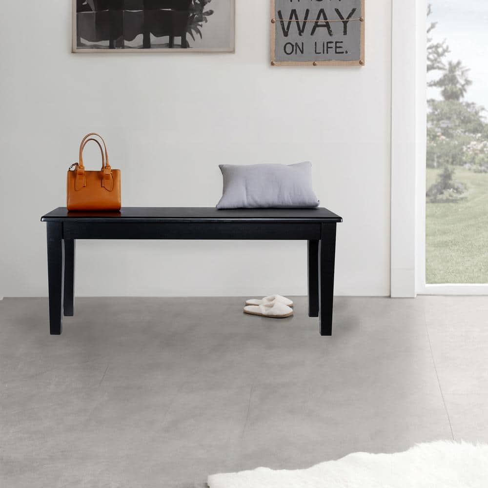 Shaker Black Dining Bench Backless 44in.