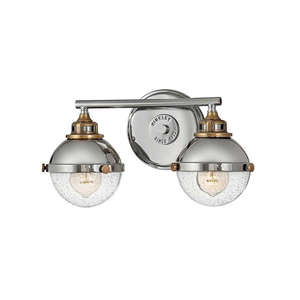 Fletcher Polished Nickel & Heritage Brass 2-Light Vanity Sconce