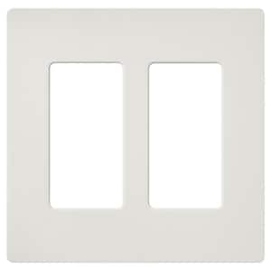 Claro 2 Gang Wall Plate for Decorator/Rocker Switches, Satin, Lunar Gray (SC-2-LG) (1-Pack)