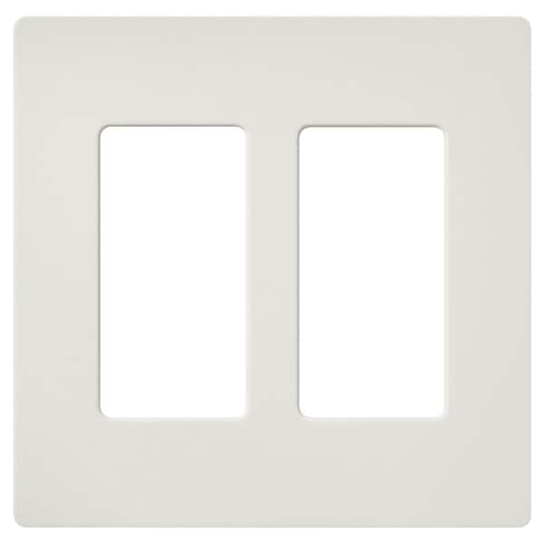 Lutron Claro 2 Gang Wall Plate for Decorator/Rocker Switches, Satin, Lunar Gray (SC-2-LG) (1-Pack)