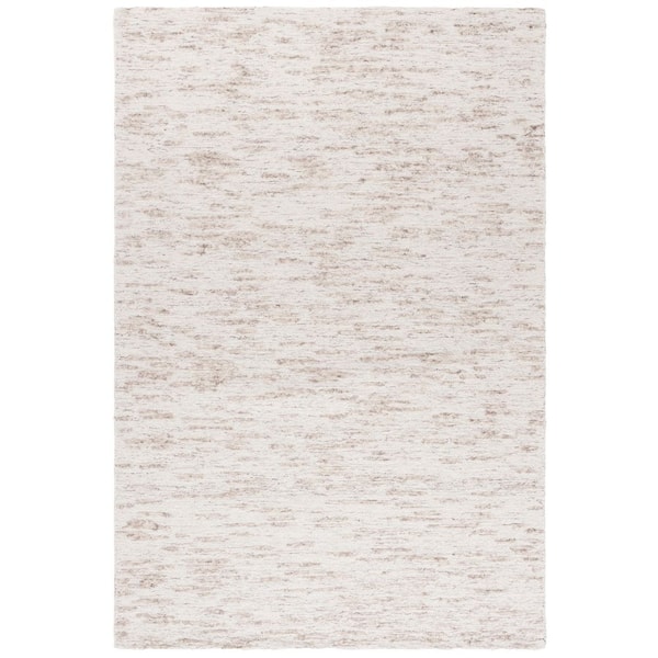 Ebony 6 ft. x 9 ft. Ivory/Light Brown Distressed Modern Area Rug
