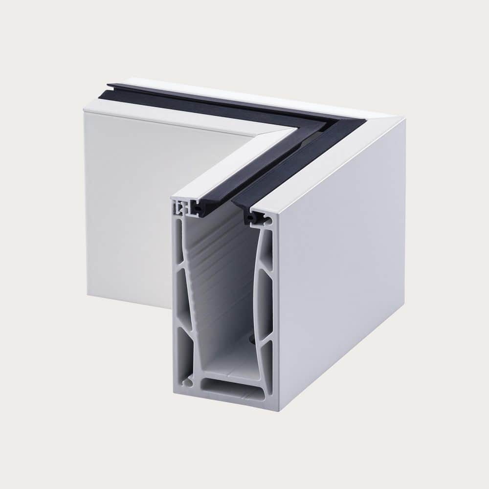 Glass Warehouse Rana White Aluminum Base Rail Interior Corner RAN-CHRES ...