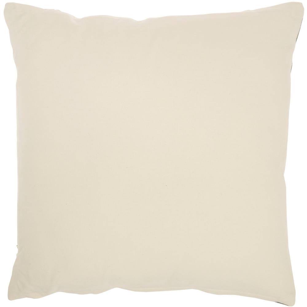 Sage Green Cotton Embroidered Square Throw Pillow 20" x 20"