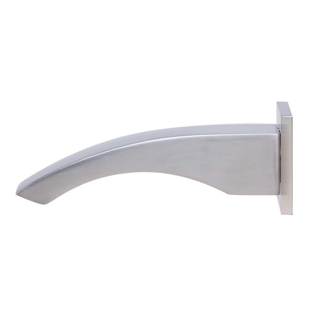 Brushed Nickel Curved Wall Mounted Tub Filler Spout