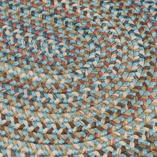 MANY SIZES! CEDAR COVE LIGHT BLUE BRAIDED AREA RUG By COLONIAL MILLS 