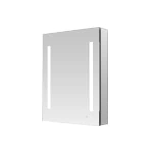 Signature Royale 24 in W x 30 in. H Recessed or Surface Mount Medicine Cabinet with Single Door, LED Lighting,Left Hinge