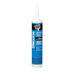 Silicone 10.1 oz. White Exterior/Interior Window, Door and Siding Sealant (12-Pack)
