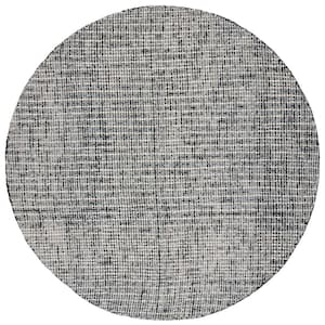 Abstract Dark Gray/Ivory 6 ft. x 6 ft. Speckled Round Area Rug