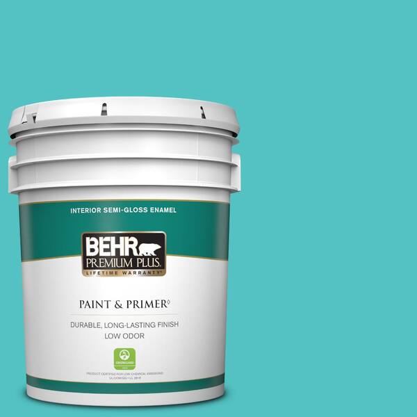 BEHR PREMIUM PLUS 1 gal. #500B-4 Gem Turquoise Flat Exterior Paint