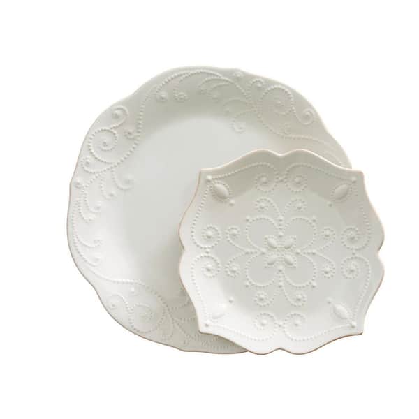 Lenox French Perle 12-Piece Traditional Pale Ivory Stoneware 