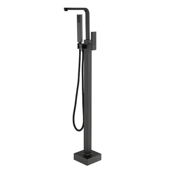 Dimakai Single-Handle Freestanding Tub Faucet with Hand Shower in Matte Black