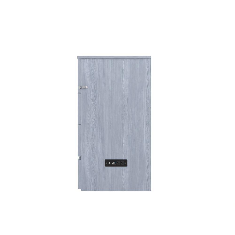Northfield Driftwood Queen Murphy Bed Chest with Built-in Charger