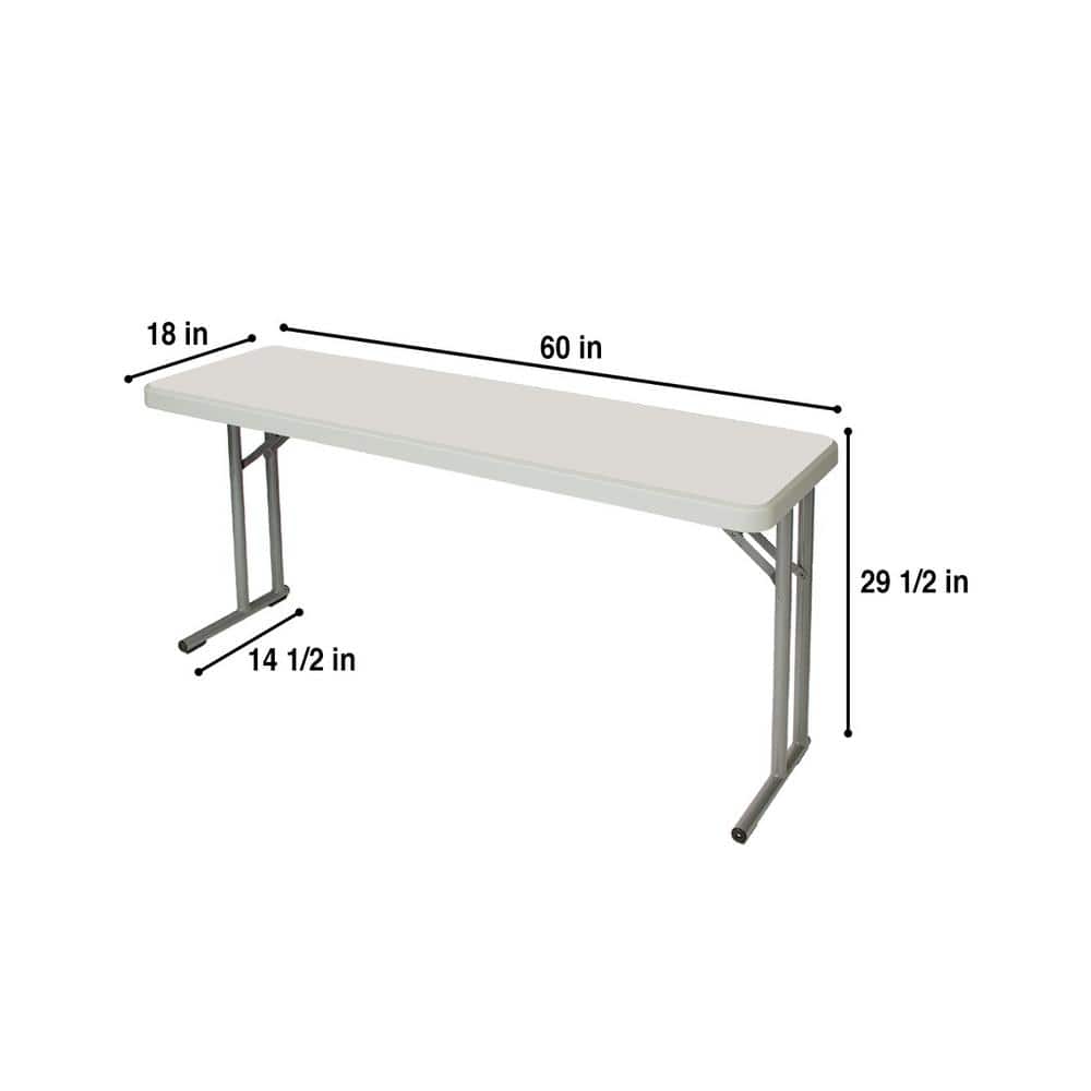 Gray 60" Lightweight Folding Seminar Table with Steel Frame