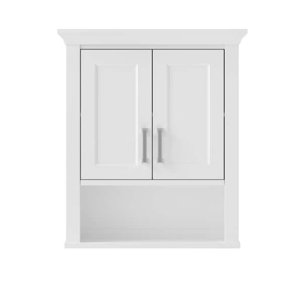 CRAFT + MAIN Hollis 24-in x 28-in x 8-in White Soft Close Bathroom Wall Cabinet