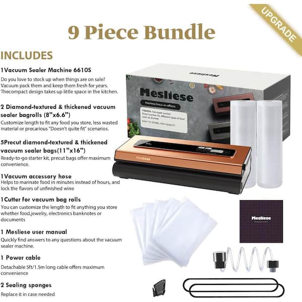 90kPa Powerful Vacuum Sealer Machine 6-in-1 Food Preservation